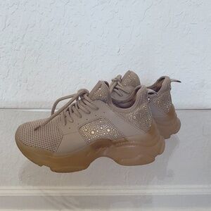 Tan Jeweled Sneakers Steve Madden